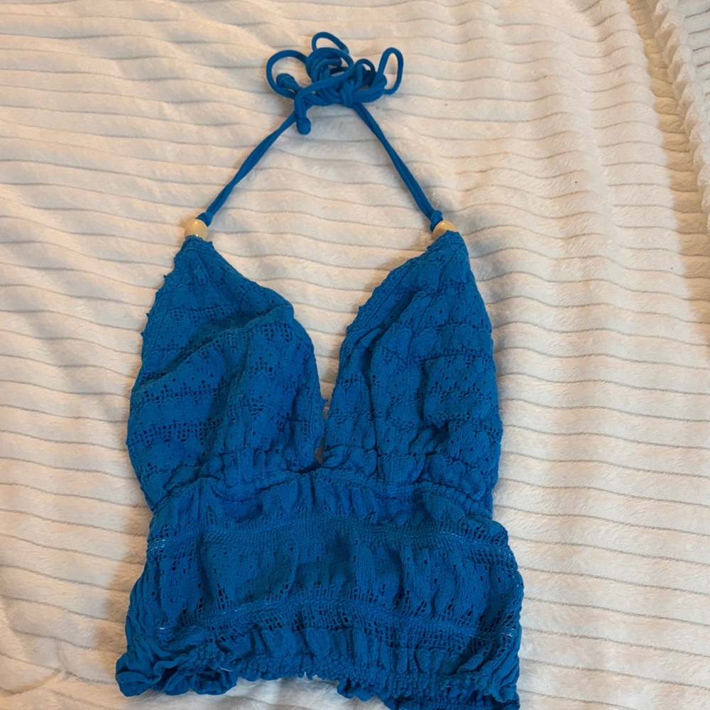 Blue Halter Top